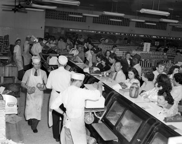 FISHER (1946) - Interior view showing meat department of Lovett's Supermarket - Jacksonville, Florida